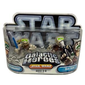 NOS 2006 Star Wars Luke Skywalker Han Solo Hoth Galactic Heroes
